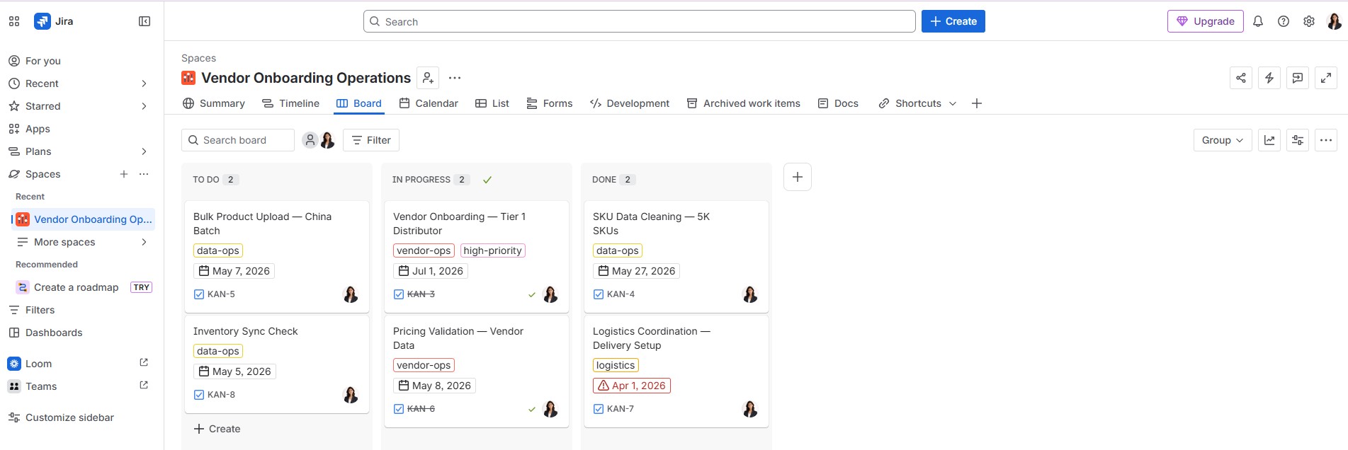 Jira Board View
