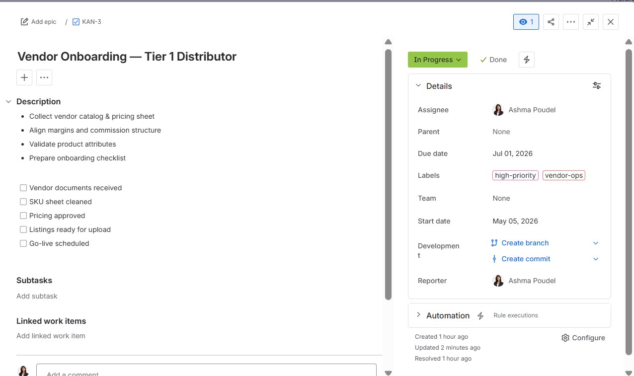 Jira Detailed Task View